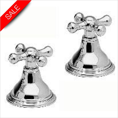 Cifial Showers - Edwardian Cross Pair Of Deck Bath Valves 3/4 Inch