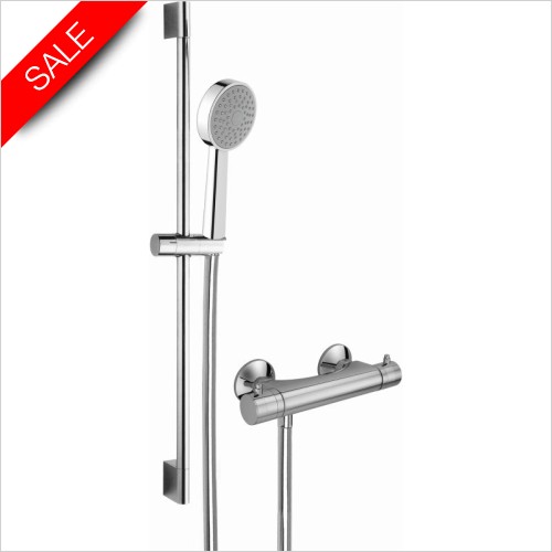 Cifial Showers - Mini Round Exposed Thermostatic Flexi Shower Kit