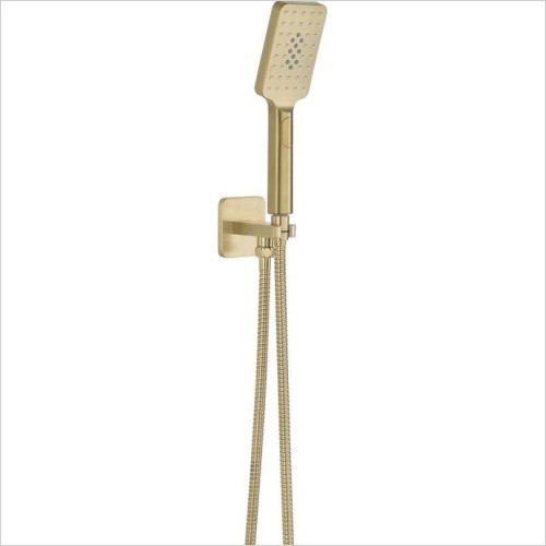 JTP Showers - Hix Square Water Outlet With Holder, Hose & Hand Shower