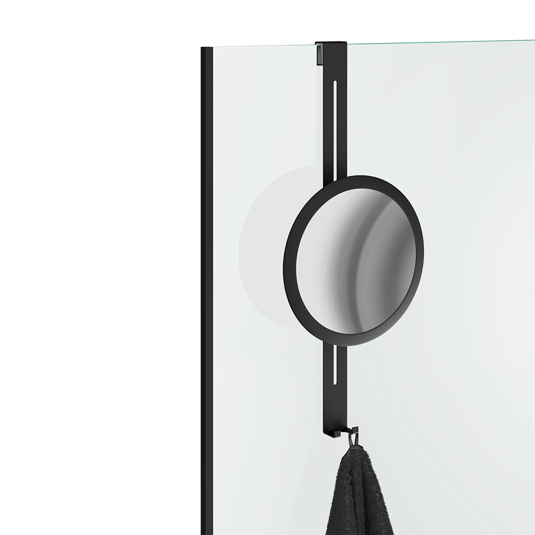 Decor Walther HANG UP 5X Cosmetic mirror for shower enclosure Black matt