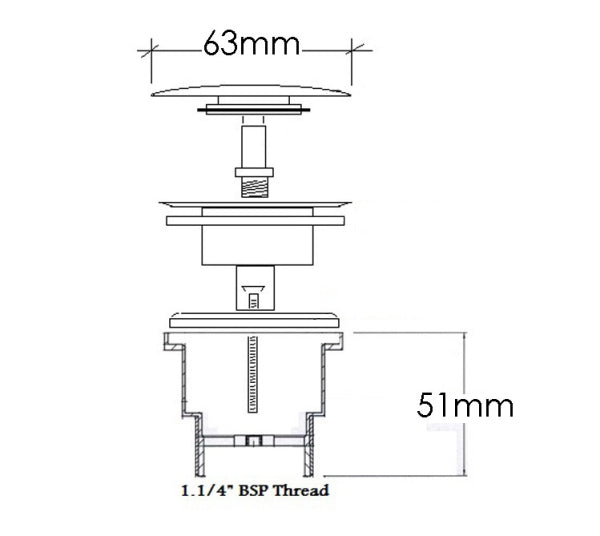 BLACK - Universal Basin Clic Clac Waste
