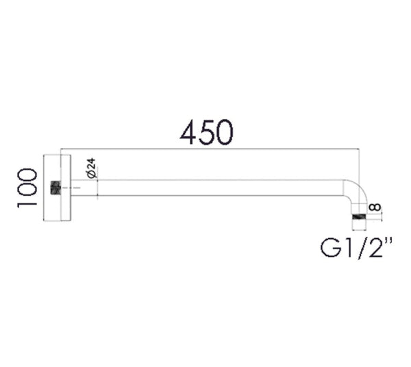 FIXED ARM - Reinforced 450mm