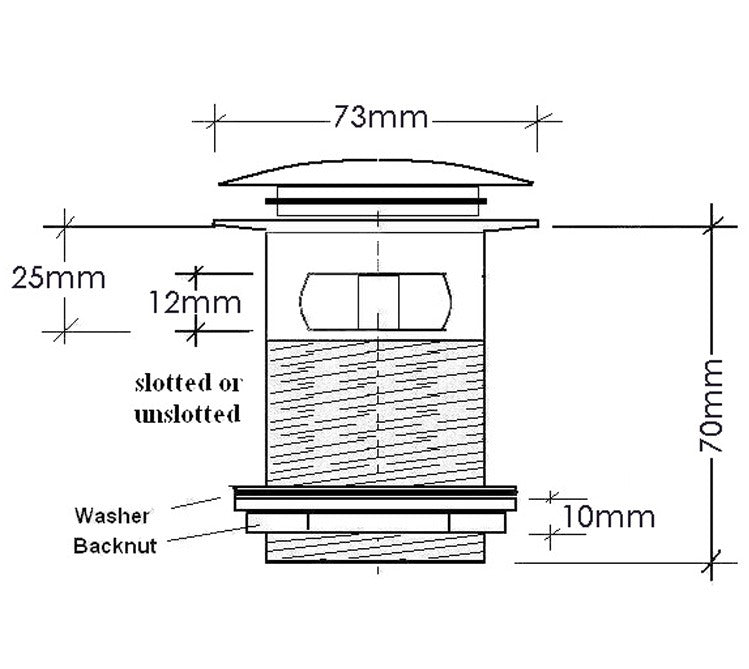 WASTE - Slotted Bath Clic Clac - Matt Black