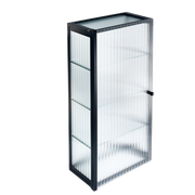 Decor Walther S 3 Glass cabinet with striped glass black matt