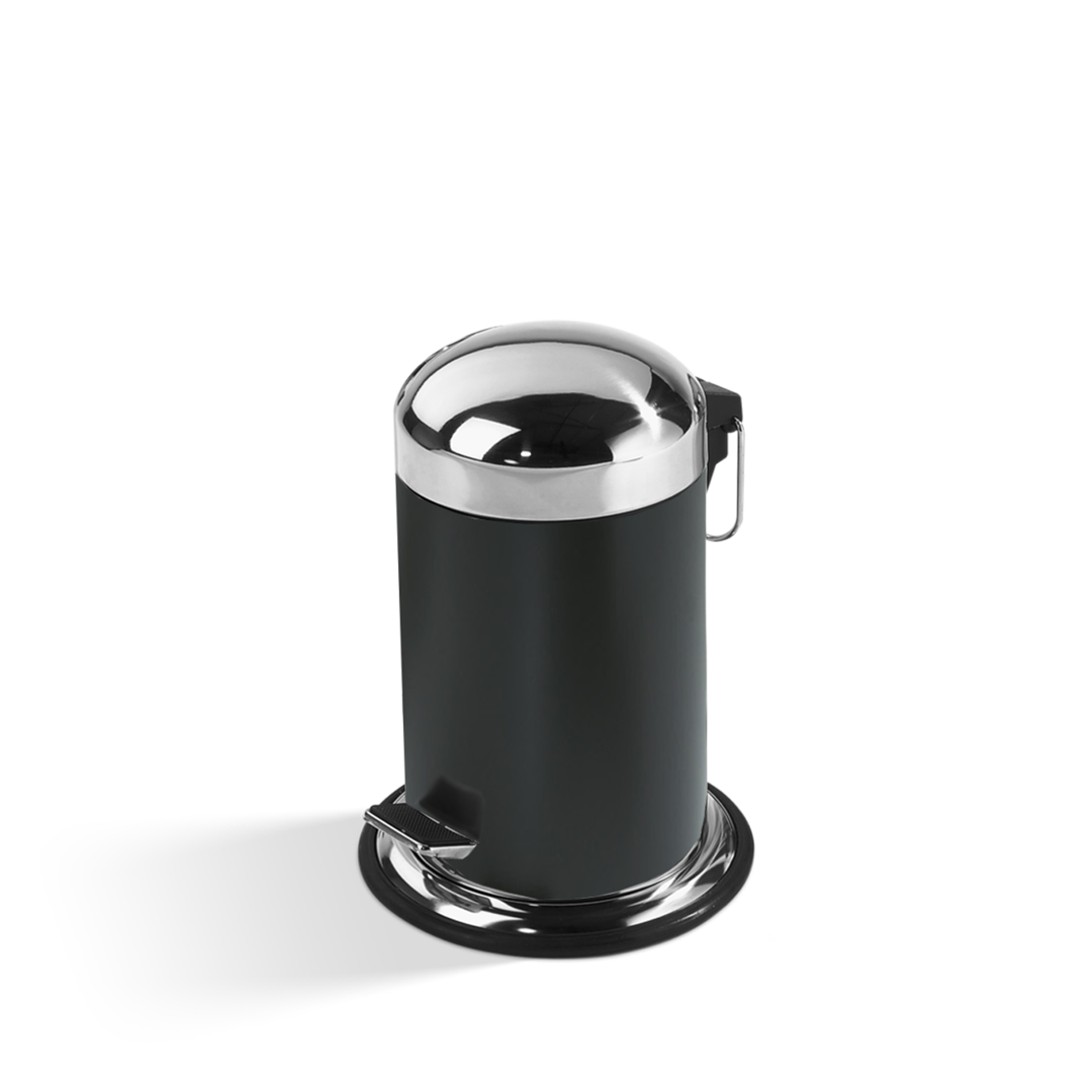Decor Walther TE 30 Pedal bin Black / Stainless steel polished
