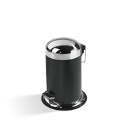 Decor Walther TE 30 Pedal bin Black / Stainless steel polished