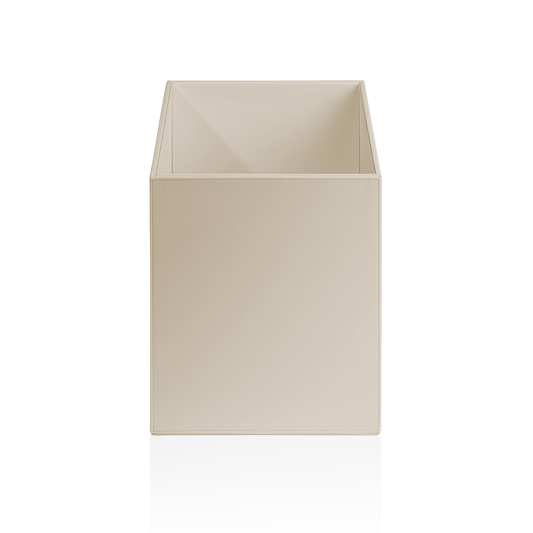 Decor Walther BROWNIE PK Paper bin square Artificial leather Sand