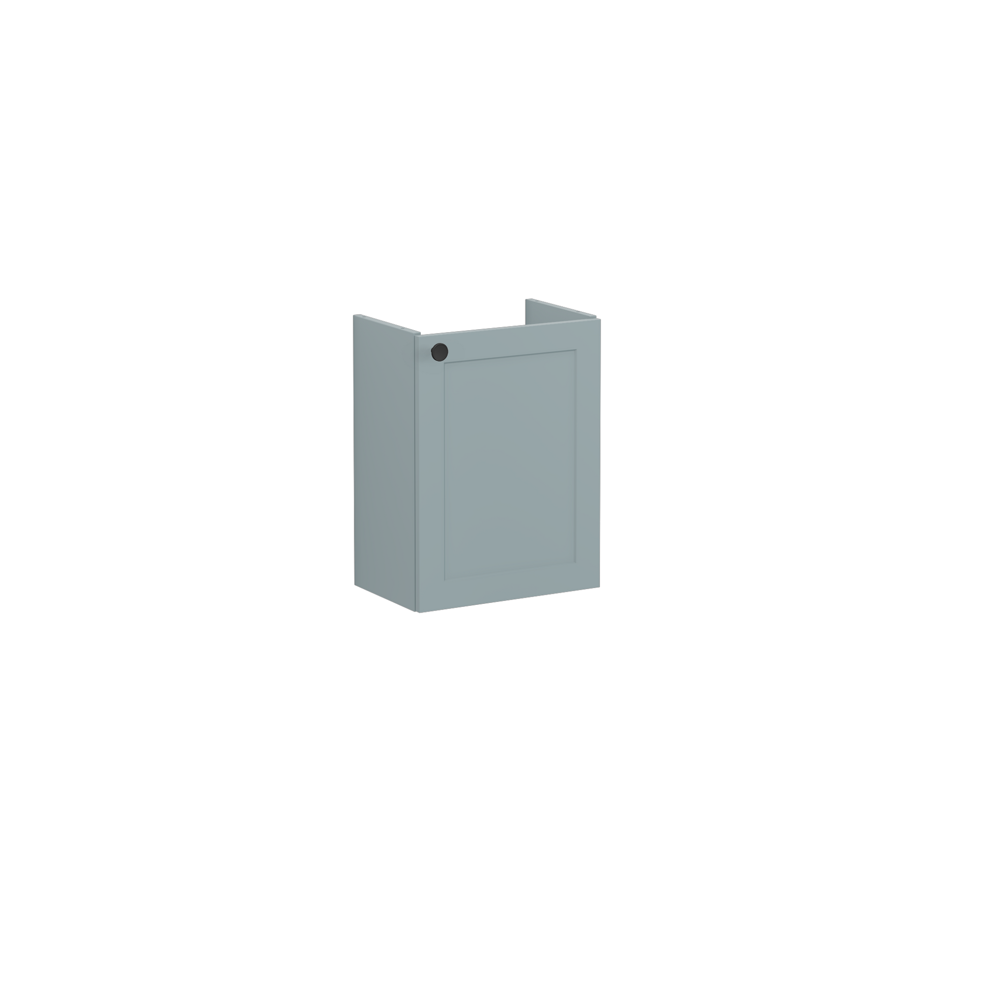 Root Classic Washbasin Unit, with doors, compact, with right tap hole, Matt Fijord Green, without washbasin, Right