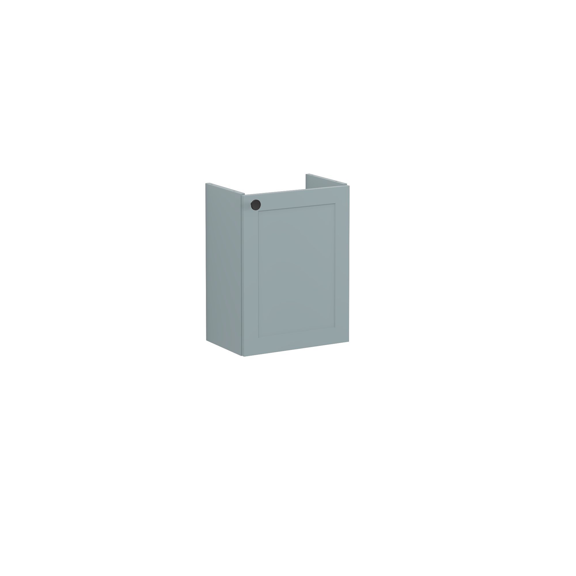 Root Classic Washbasin Unit, with doors, compact, with right tap hole, Matt Fijord Green, without washbasin, Right