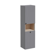 Root Groove Tall Unit, short, with laundry basket, Matt Grey, Right