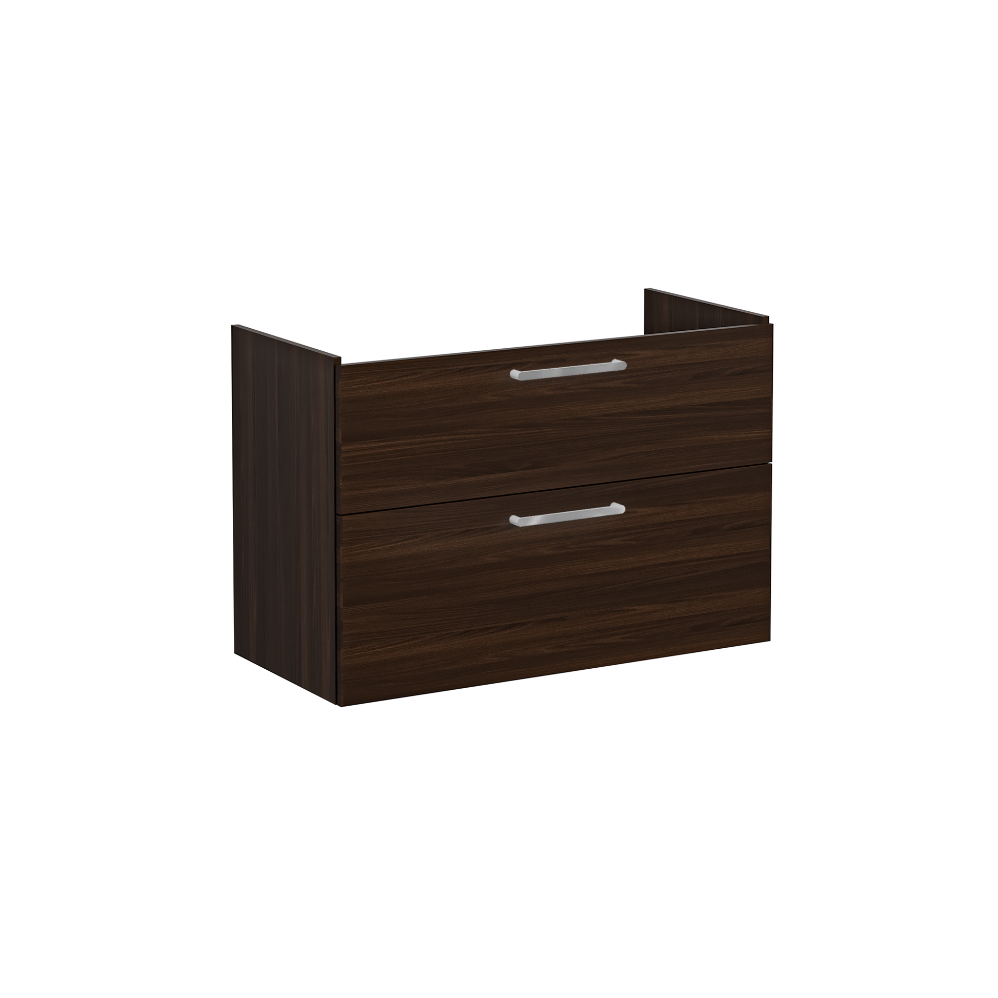 Root Washbasin Unit, With Two Drawers, Walnut, Without Washbasin