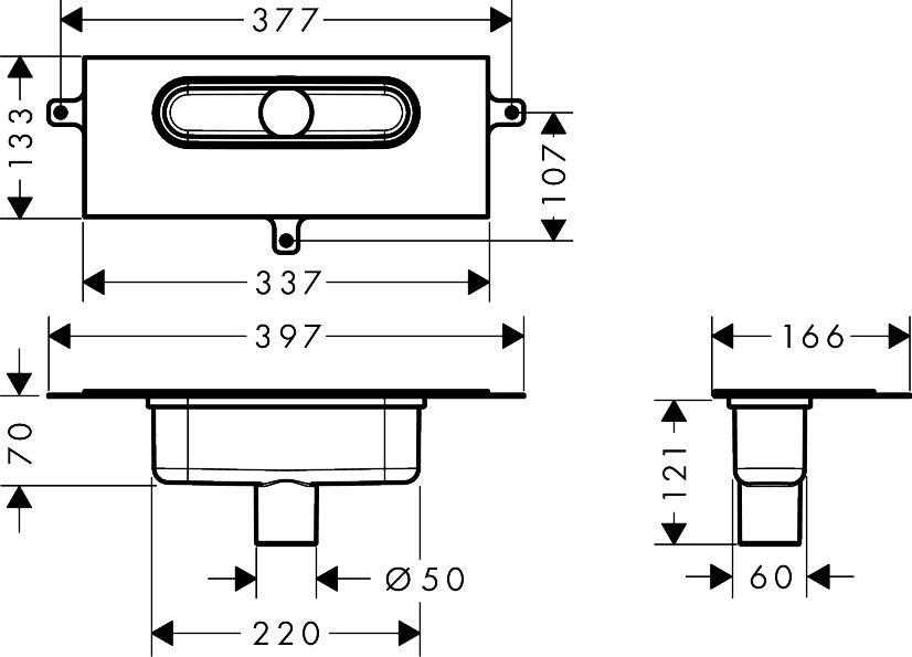 AXOR uBox universal Base set for finish sets for vertical installation
