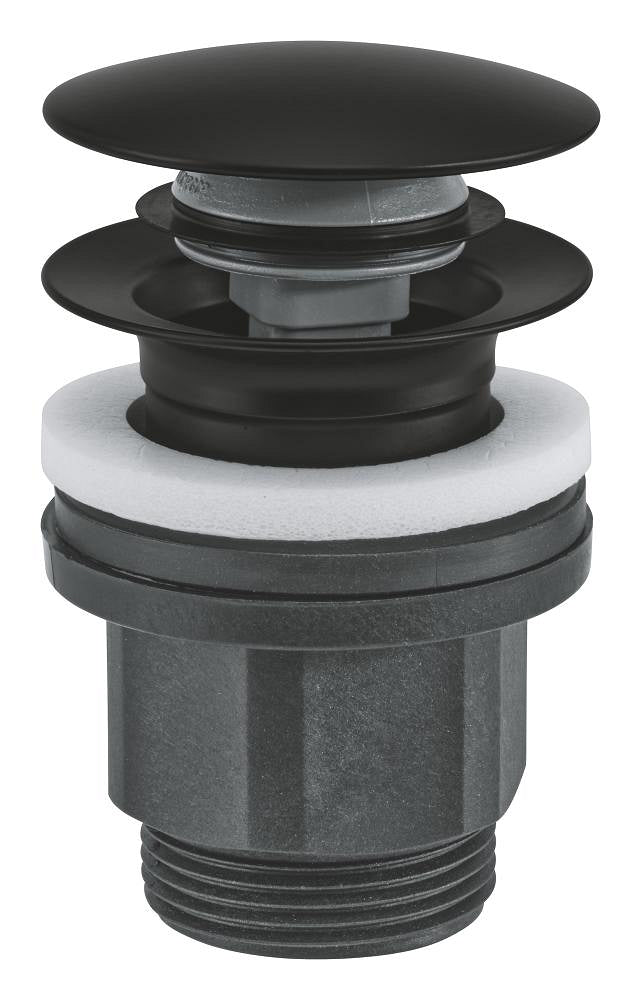 Waste set with push-open plug