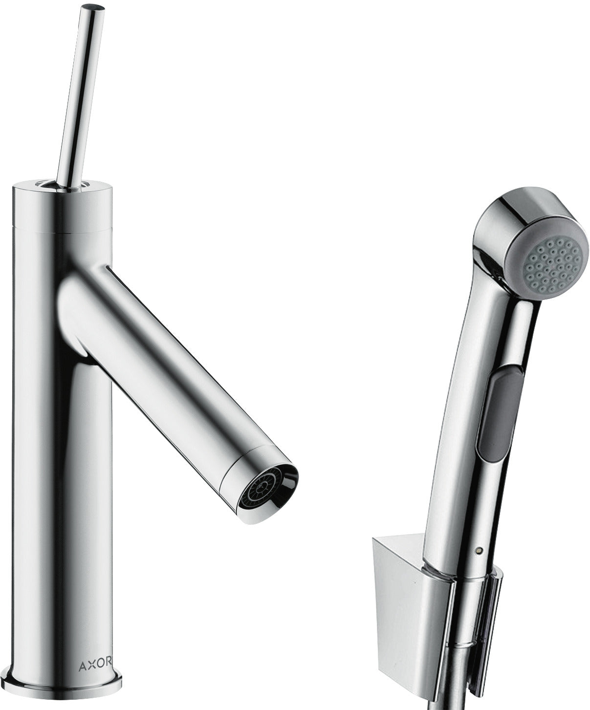 AXOR Starck Single lever basin mixer 90 with bidet 1jet shower spray and shower hose 1.6 m