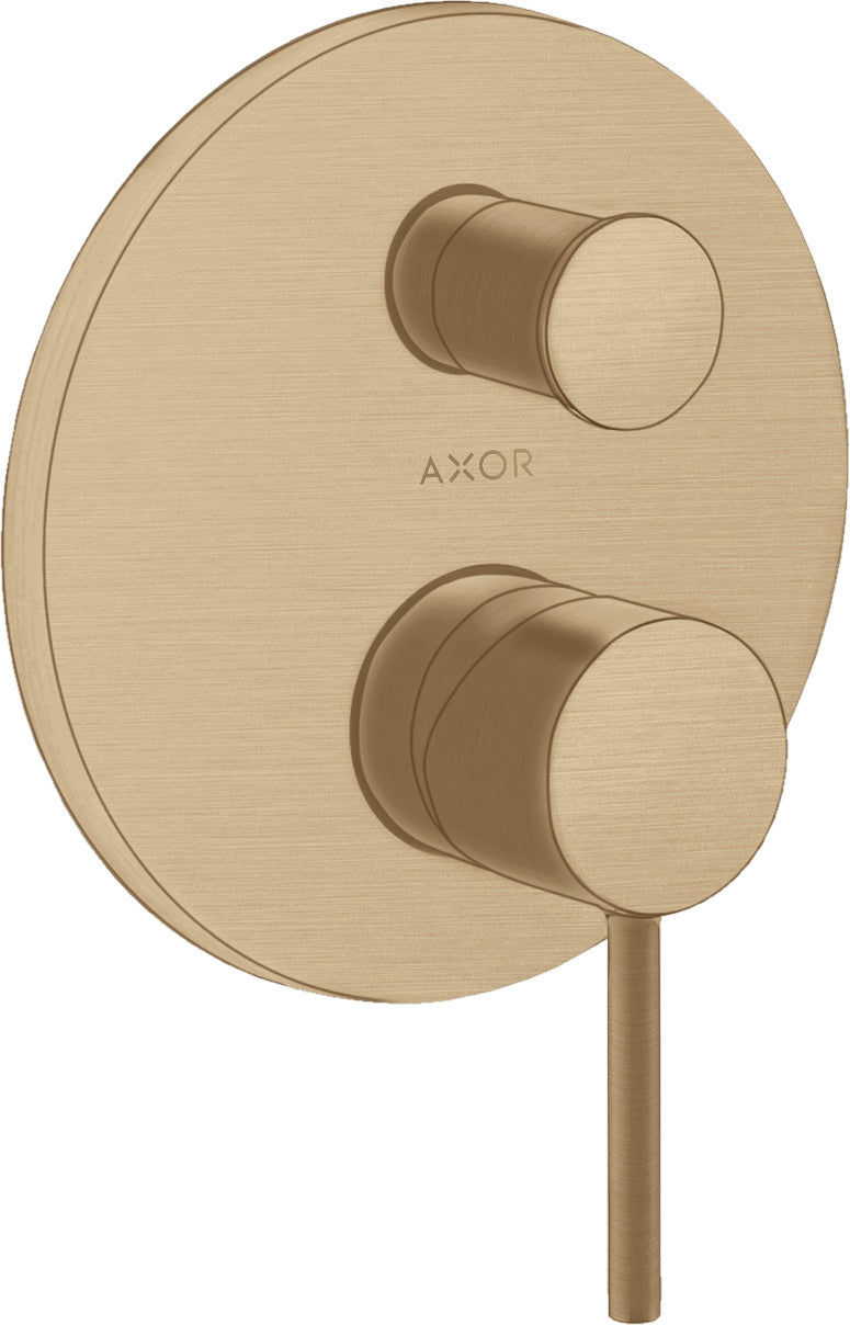 AXOR Starck Single lever manual bath mixer for concealed installation with pin handle and integrated backflow prevention