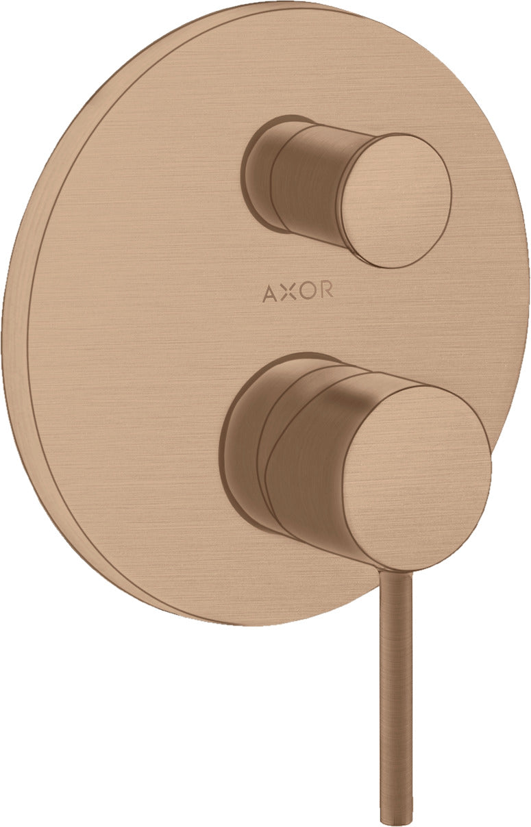AXOR Starck Single lever manual bath mixer for concealed installation with pin handle and integrated backflow prevention