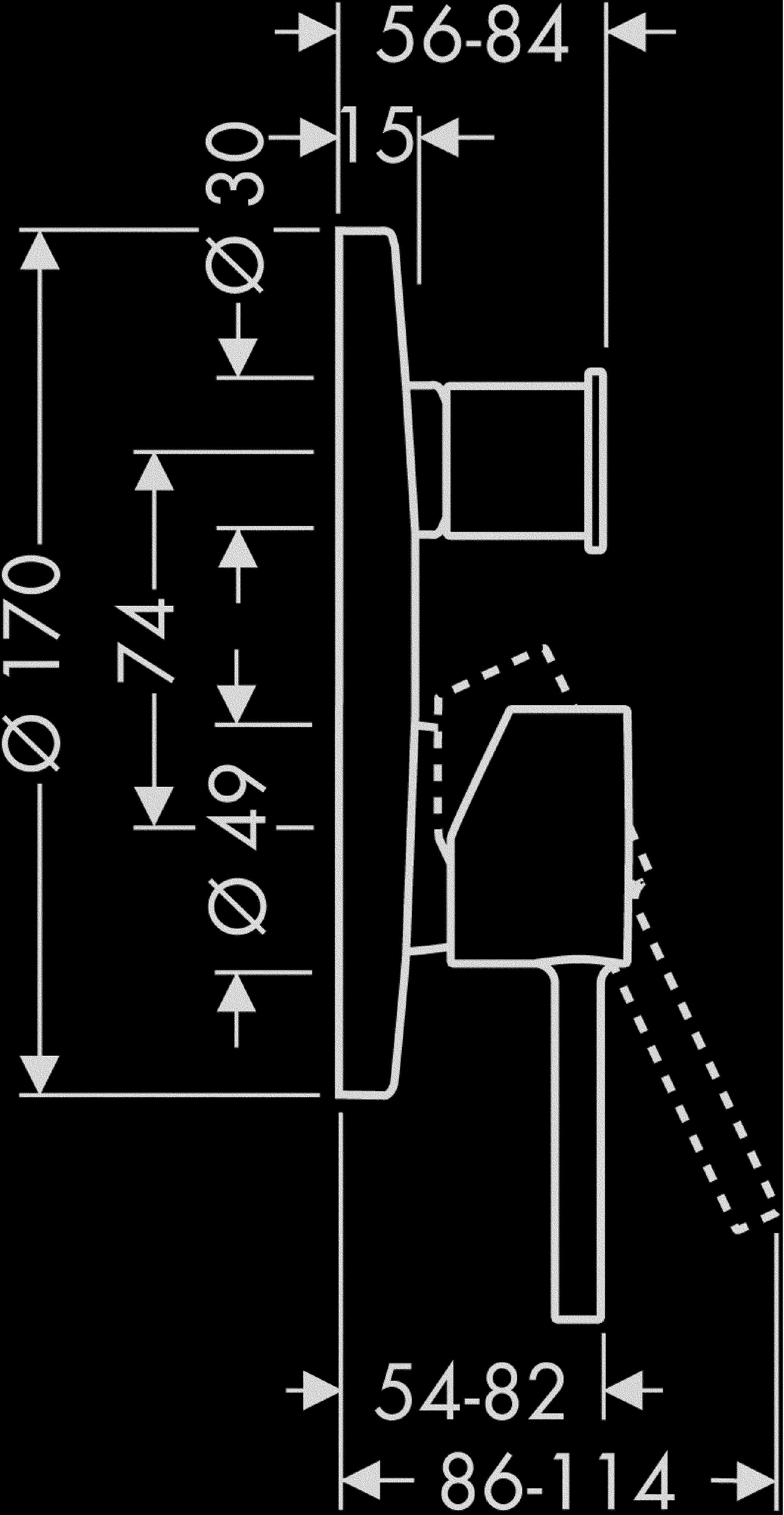 AXOR Starck Single lever manual bath mixer for concealed installation with pin handle and integrated backflow prevention