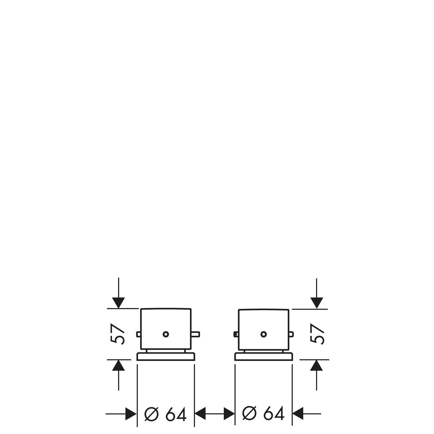AXOR Starck 2-hole rim-mounted thermostatic bath mixer with zero handles