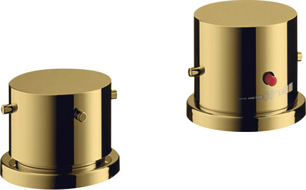 AXOR Starck 2-hole rim-mounted thermostatic bath mixer with zero handles