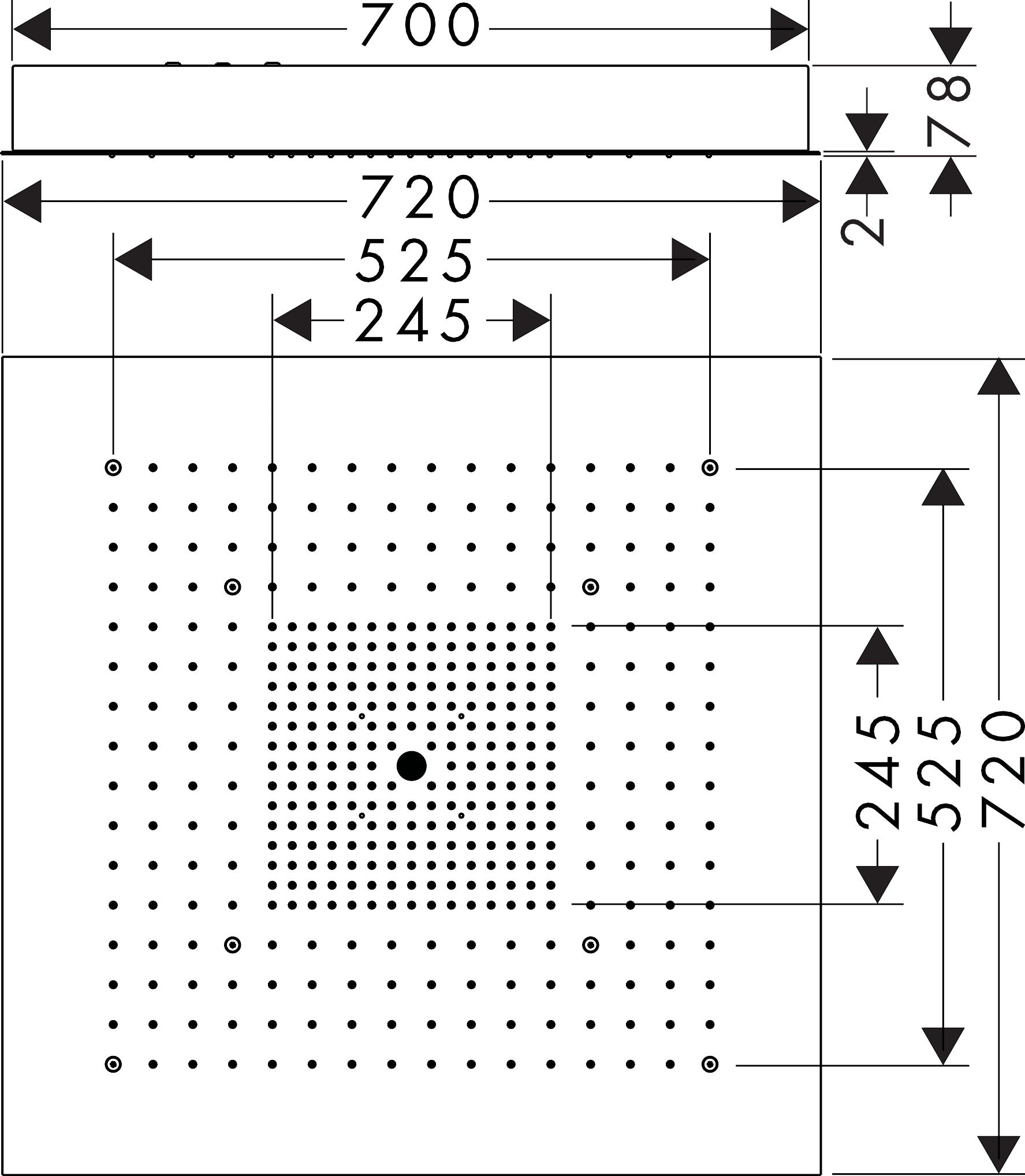 AXOR ShowerSolutions ShowerHeaven 720/720 3jet overhead shower without lighting