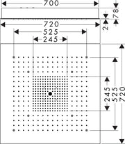 AXOR ShowerSolutions ShowerHeaven 720/720 3jet overhead shower without lighting