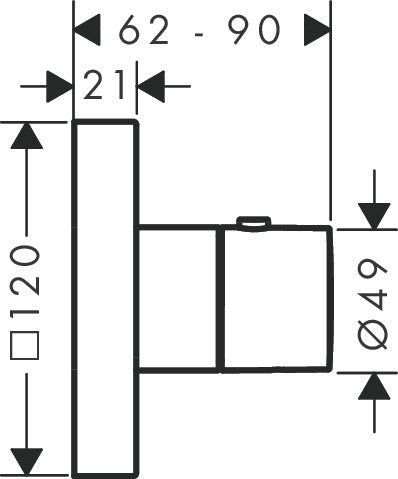 AXOR ShowerSolutions Thermostatic module 120/120 square for concealed installation