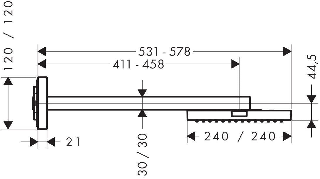 AXOR ShowerSolutions Overhead shower 240/240 with shower arm