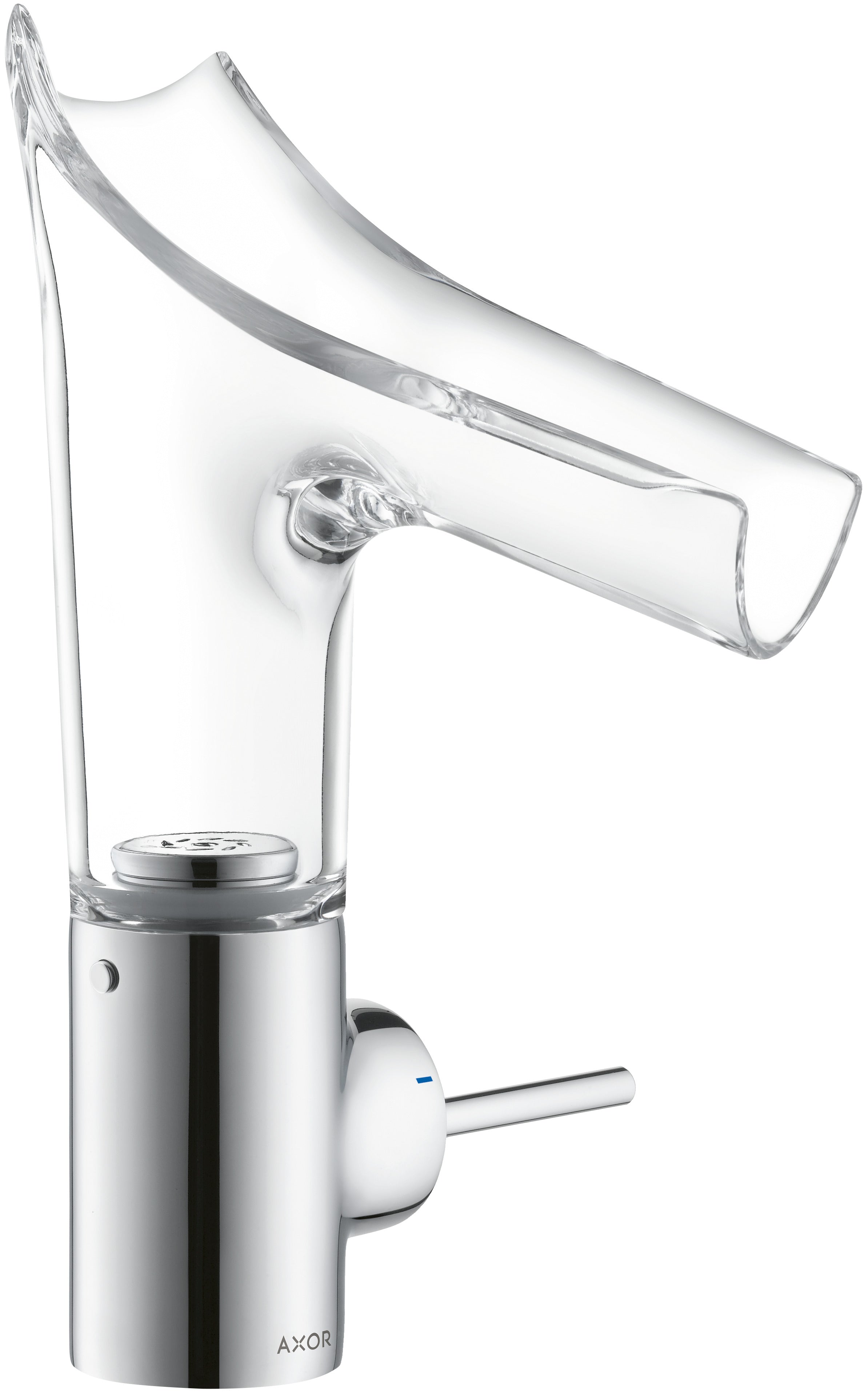 AXOR Starck V Single lever basin mixer 140 with glass spout without waste