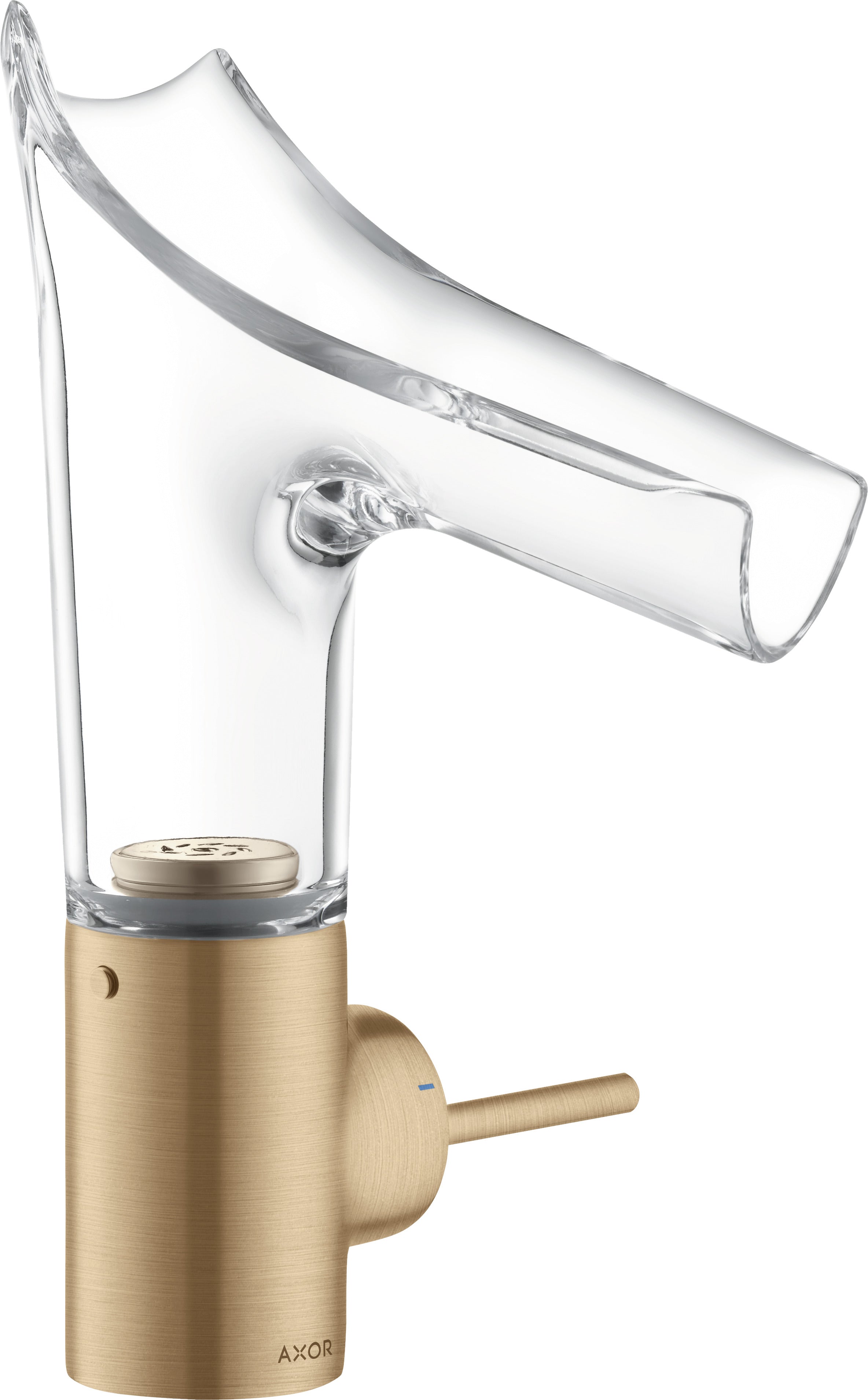 AXOR Starck V Single lever basin mixer 140 with glass spout without waste