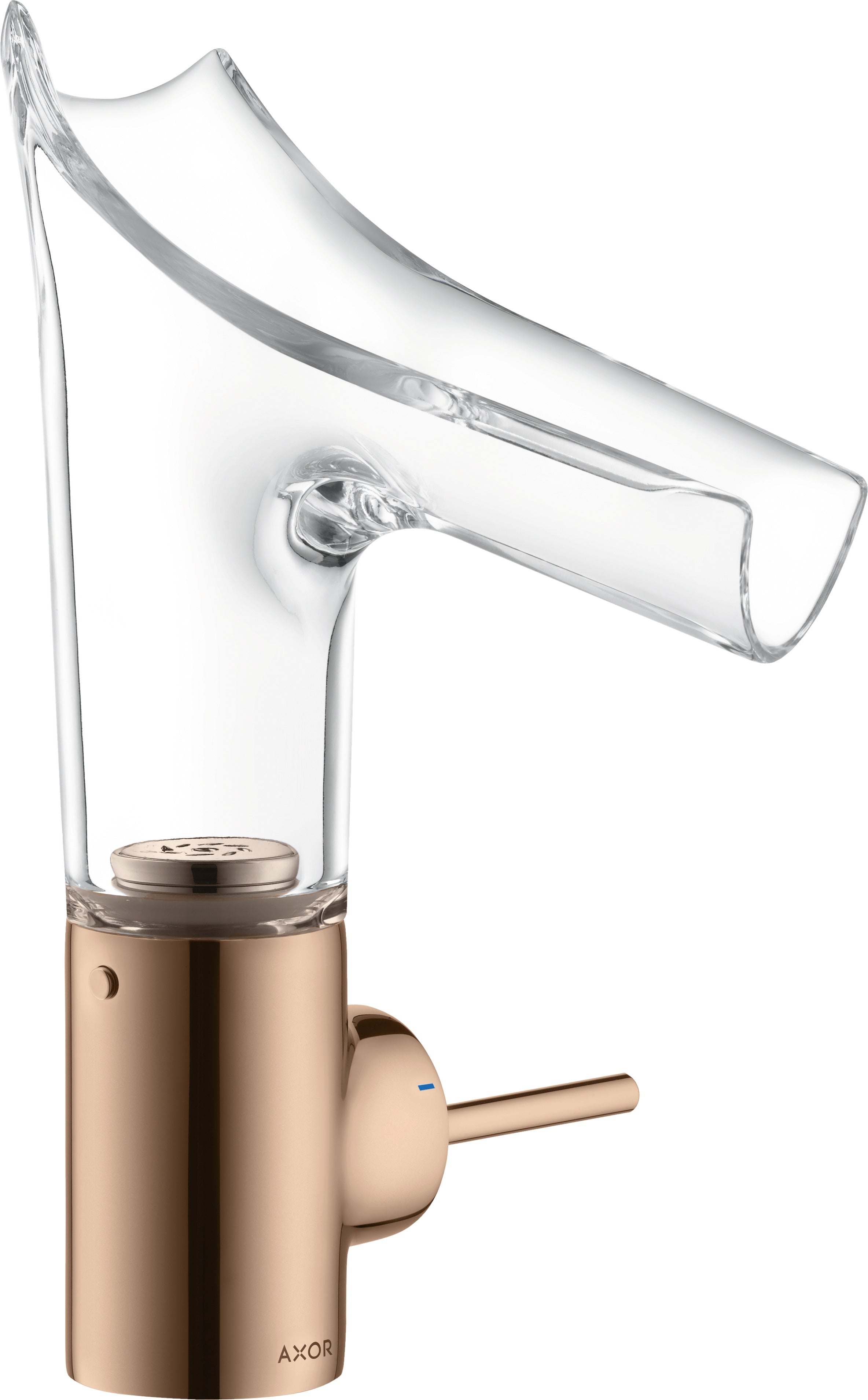 AXOR Starck V Single lever basin mixer 140 with glass spout without waste