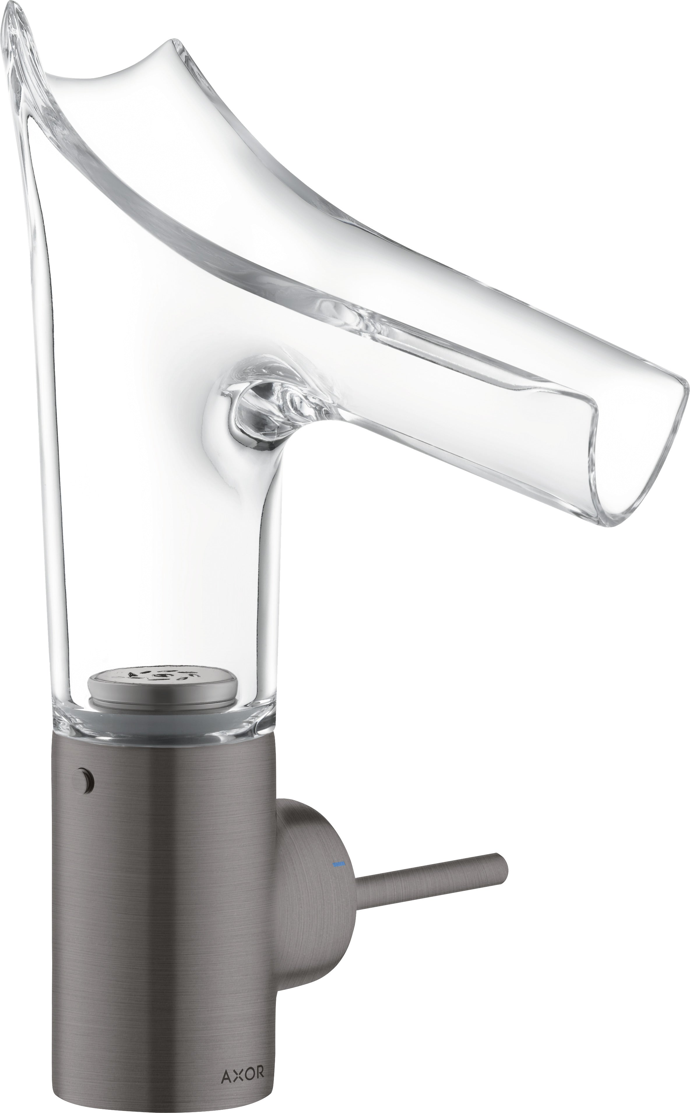 AXOR Starck V Single lever basin mixer 140 with glass spout without waste