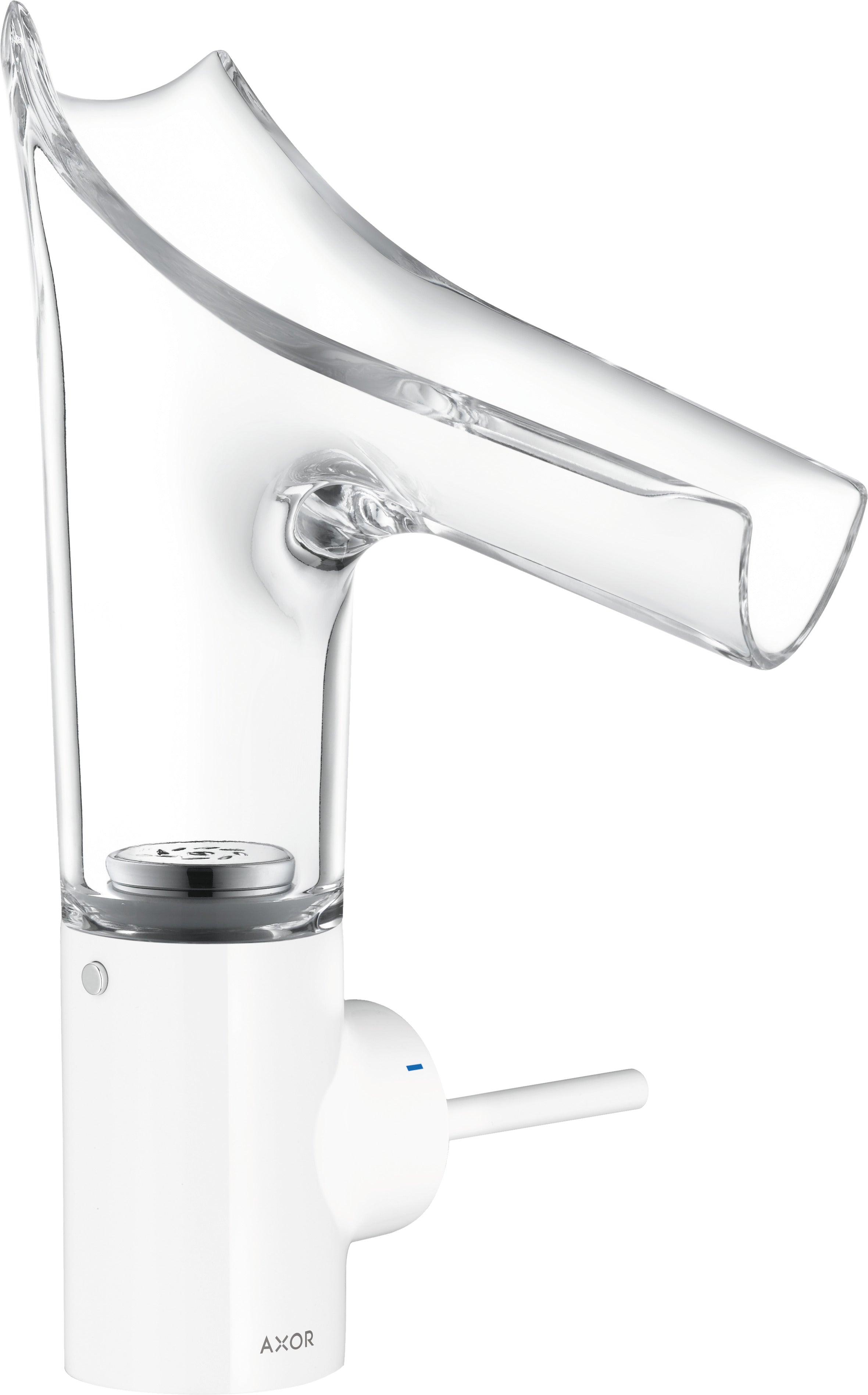 AXOR Starck V Single lever basin mixer 140 with glass spout without waste
