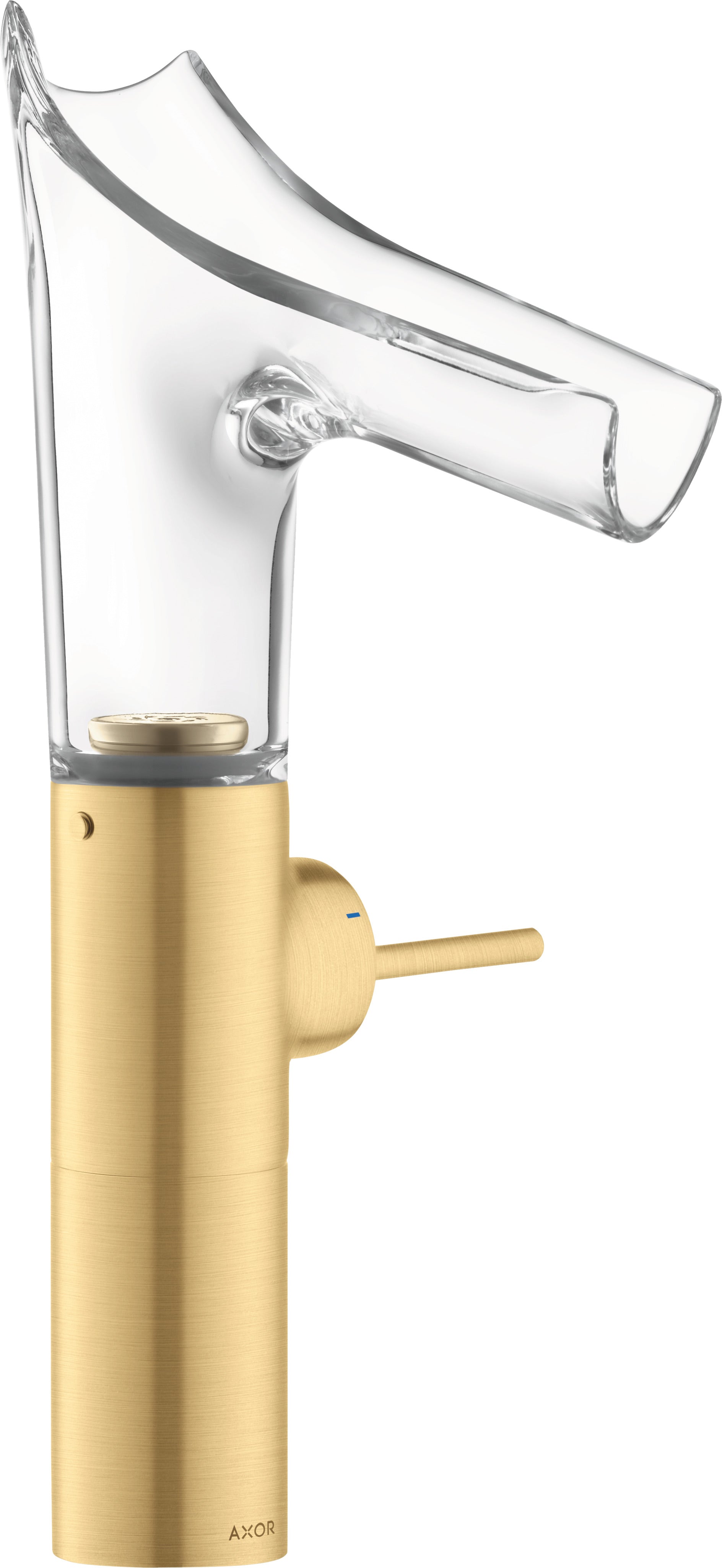 AXOR Starck V Single lever basin mixer 220 with glass spout for wash bowls without waste