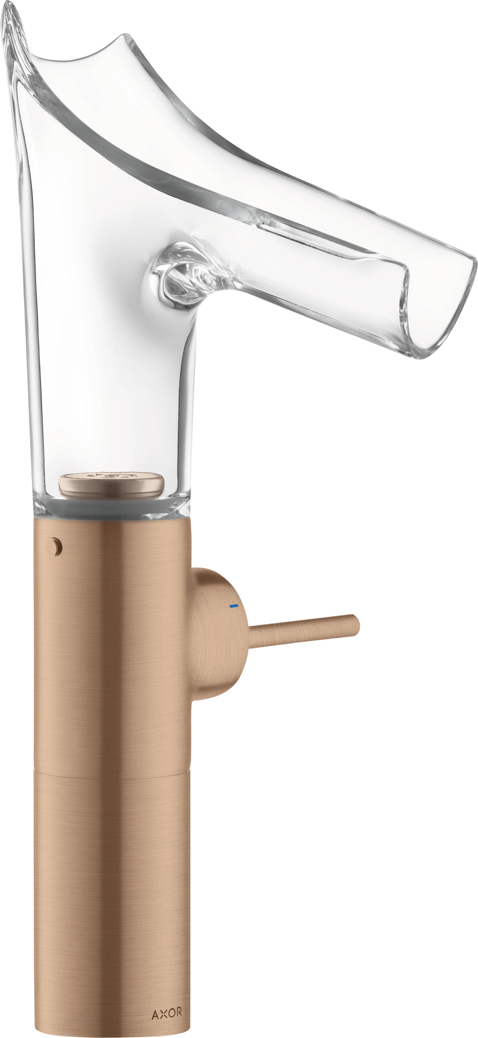 AXOR Starck V Single lever basin mixer 220 with glass spout for wash bowls without waste