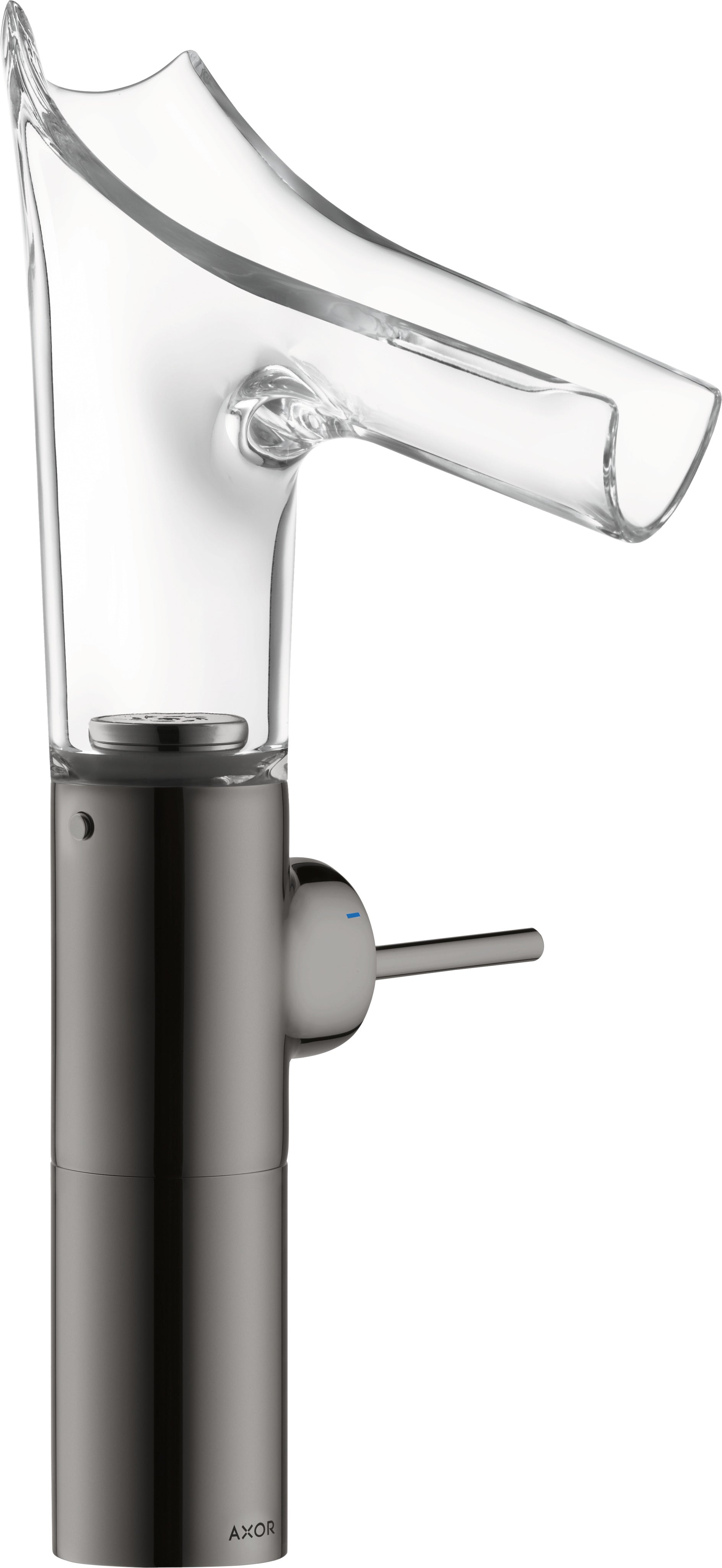 AXOR Starck V Single lever basin mixer 220 with glass spout for wash bowls without waste