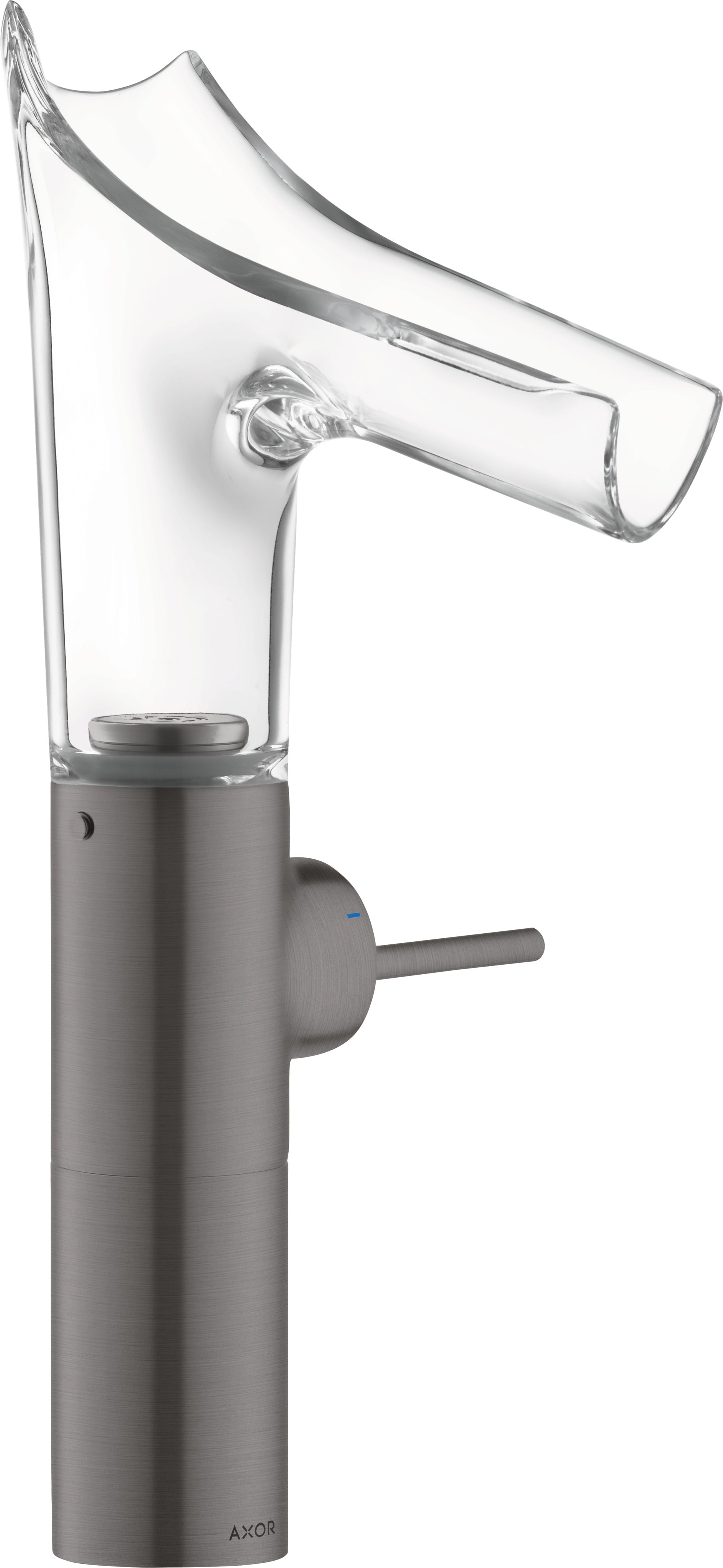 AXOR Starck V Single lever basin mixer 220 with glass spout for wash bowls without waste
