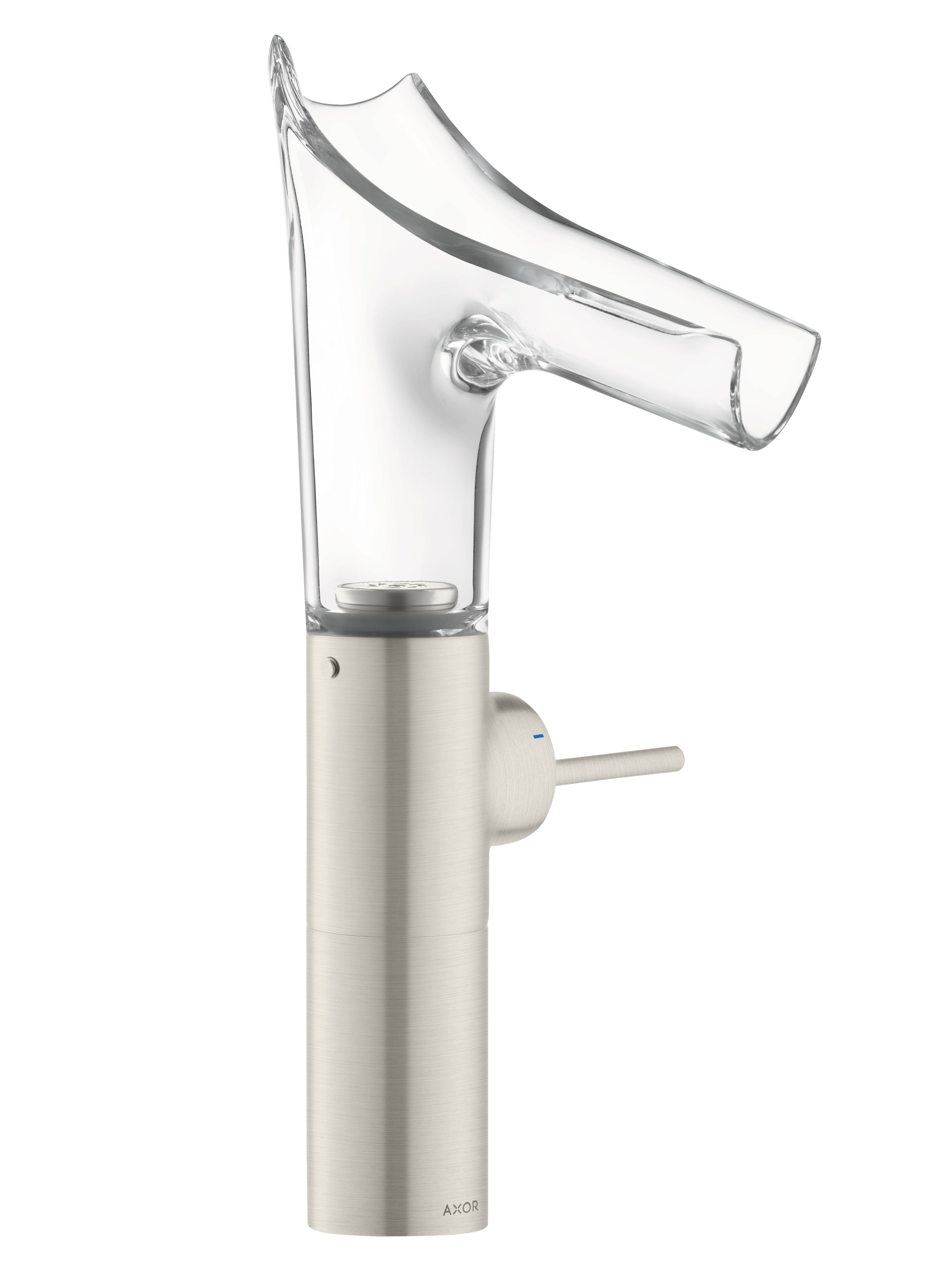 AXOR Starck V Single lever basin mixer 220 with glass spout for wash bowls without waste