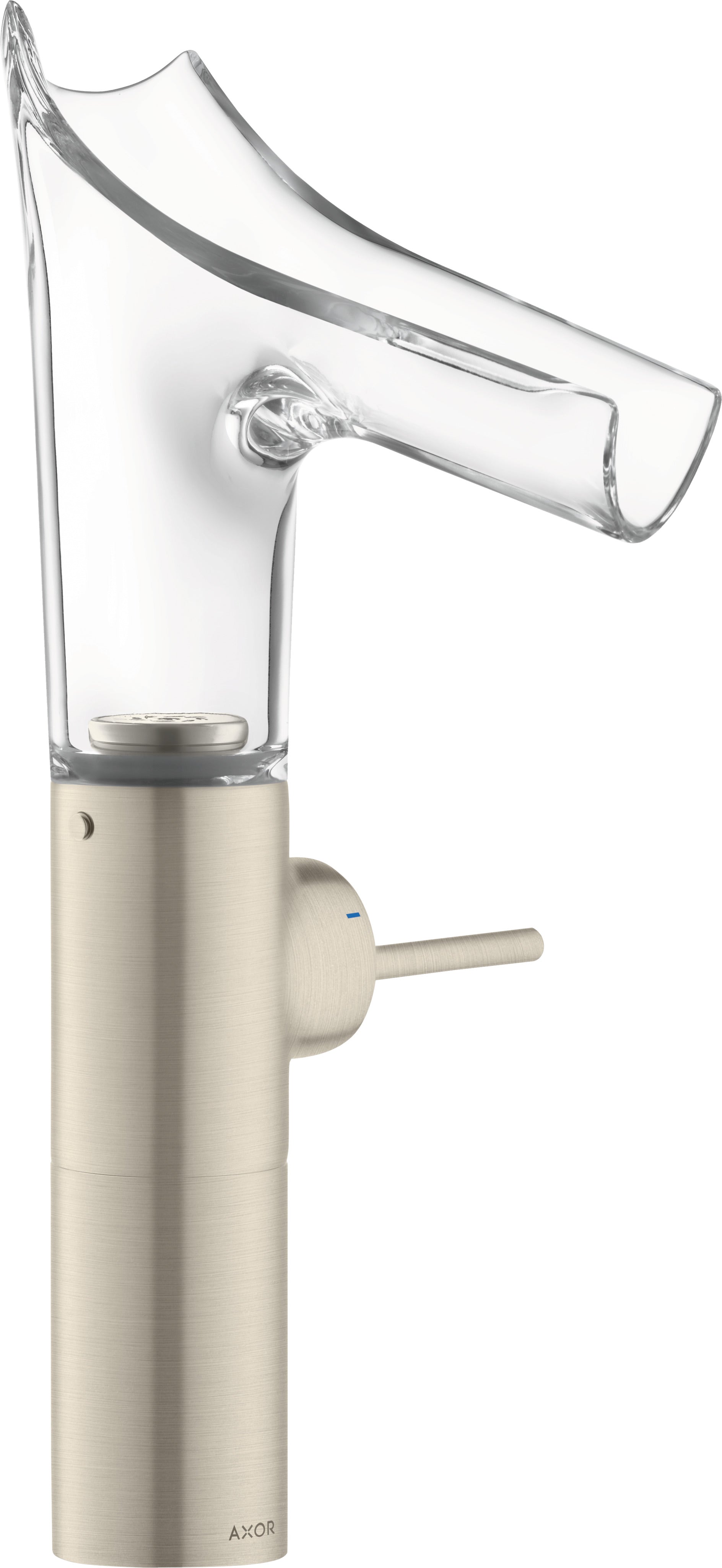 AXOR Starck V Single lever basin mixer 220 with glass spout for wash bowls without waste