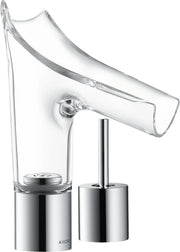 AXOR Starck V 2-hole basin mixer 110 with glass spout without waste