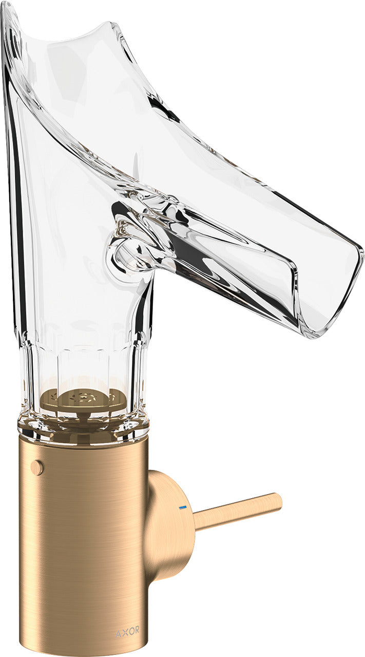 AXOR Starck V Single lever basin mixer 140 with glass spout - bevel cut without waste