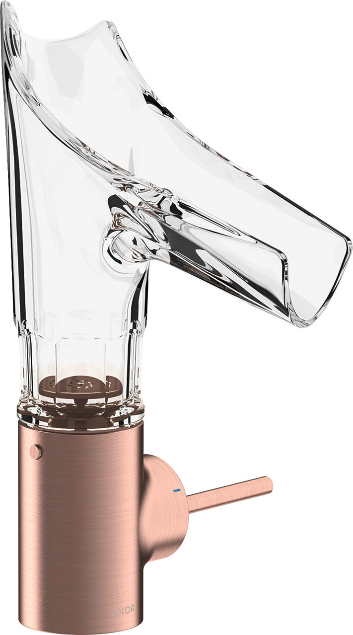 AXOR Starck V Single lever basin mixer 140 with glass spout - bevel cut without waste