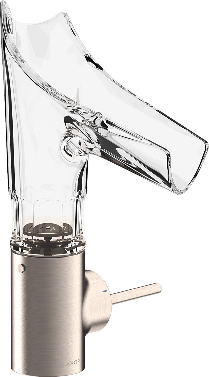 AXOR Starck V Single lever basin mixer 140 with glass spout - bevel cut without waste