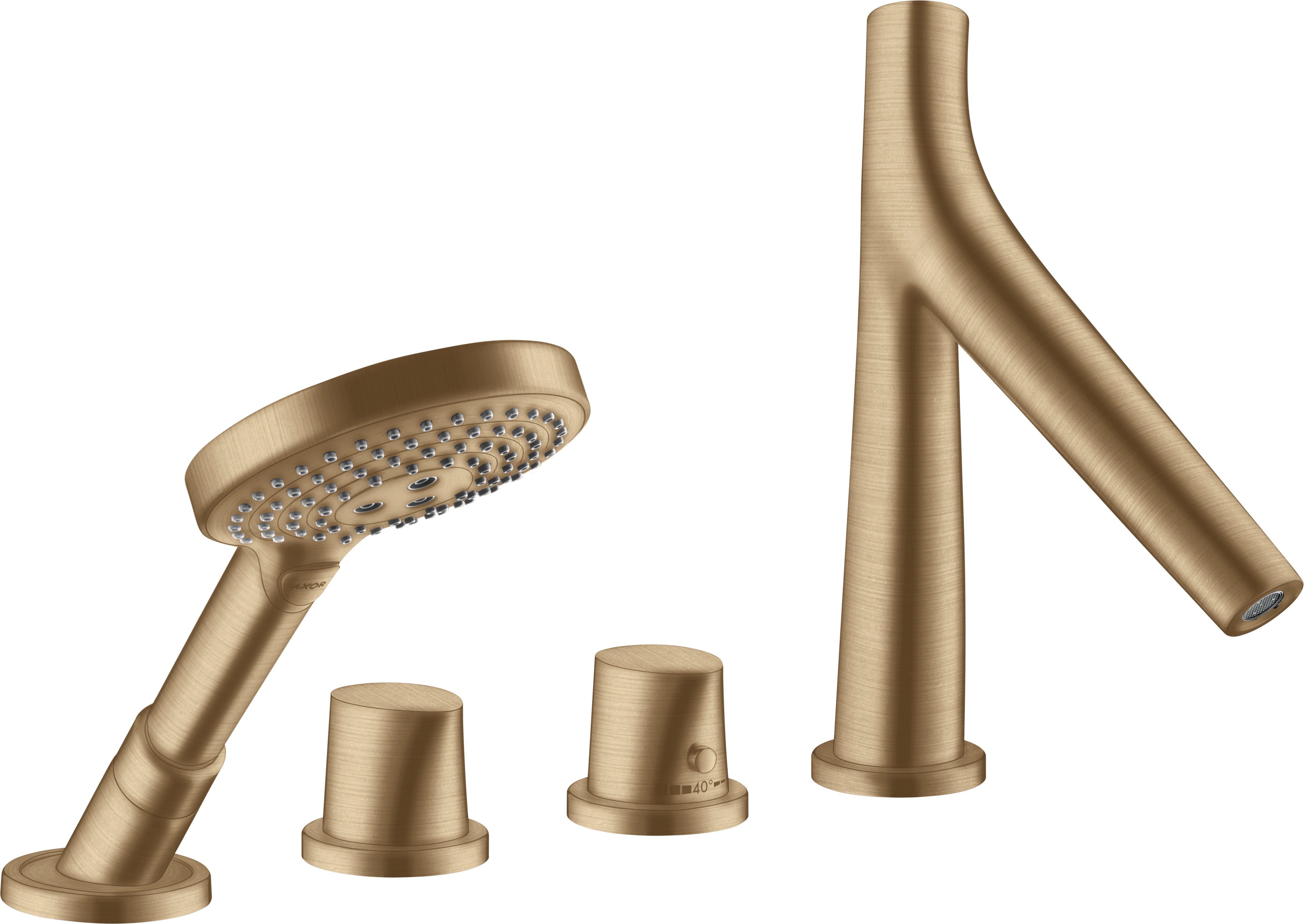 AXOR Starck Organic 4-hole rim-mounted thermostatic bath mixer