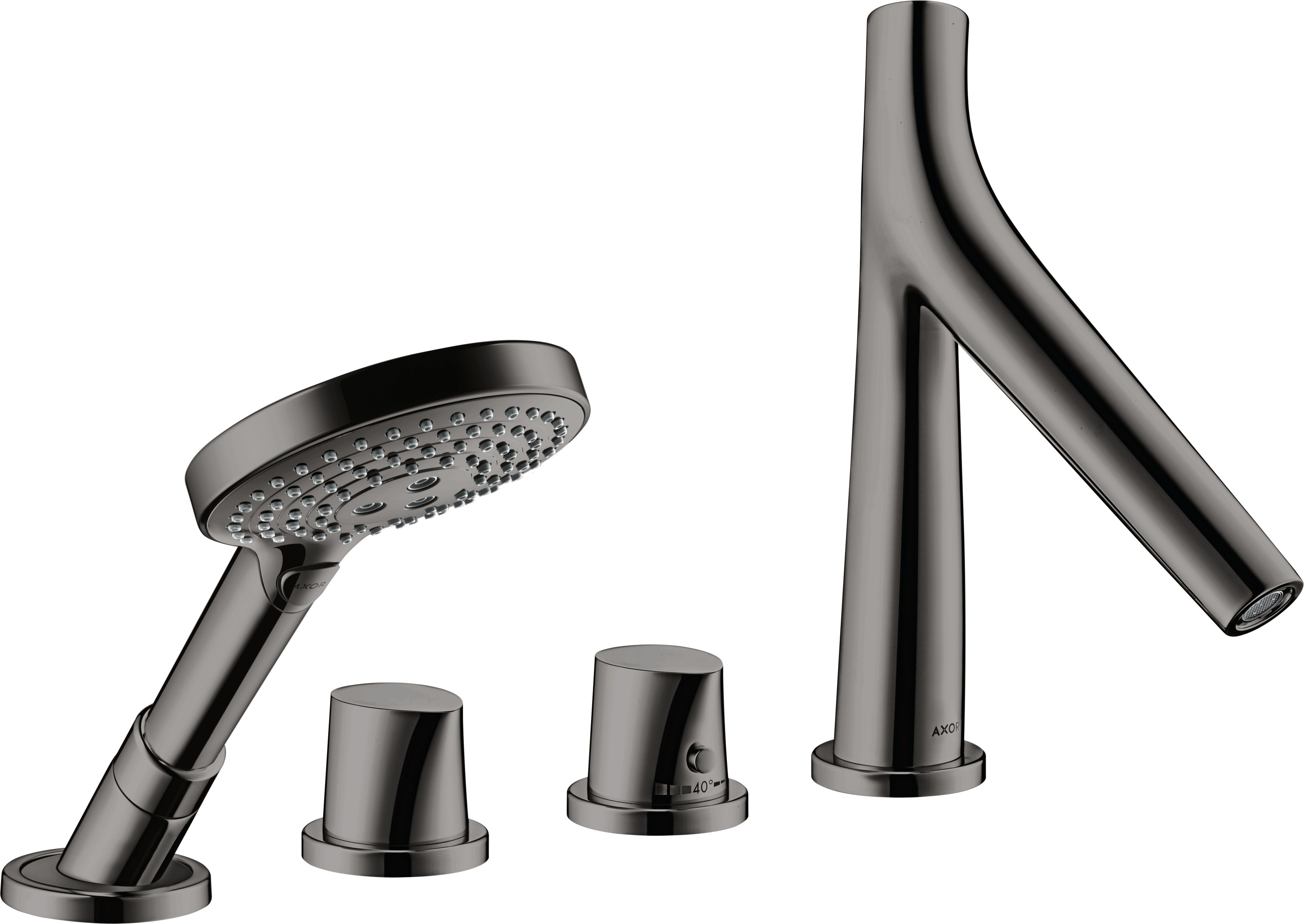 AXOR Starck Organic 4-hole rim-mounted thermostatic bath mixer