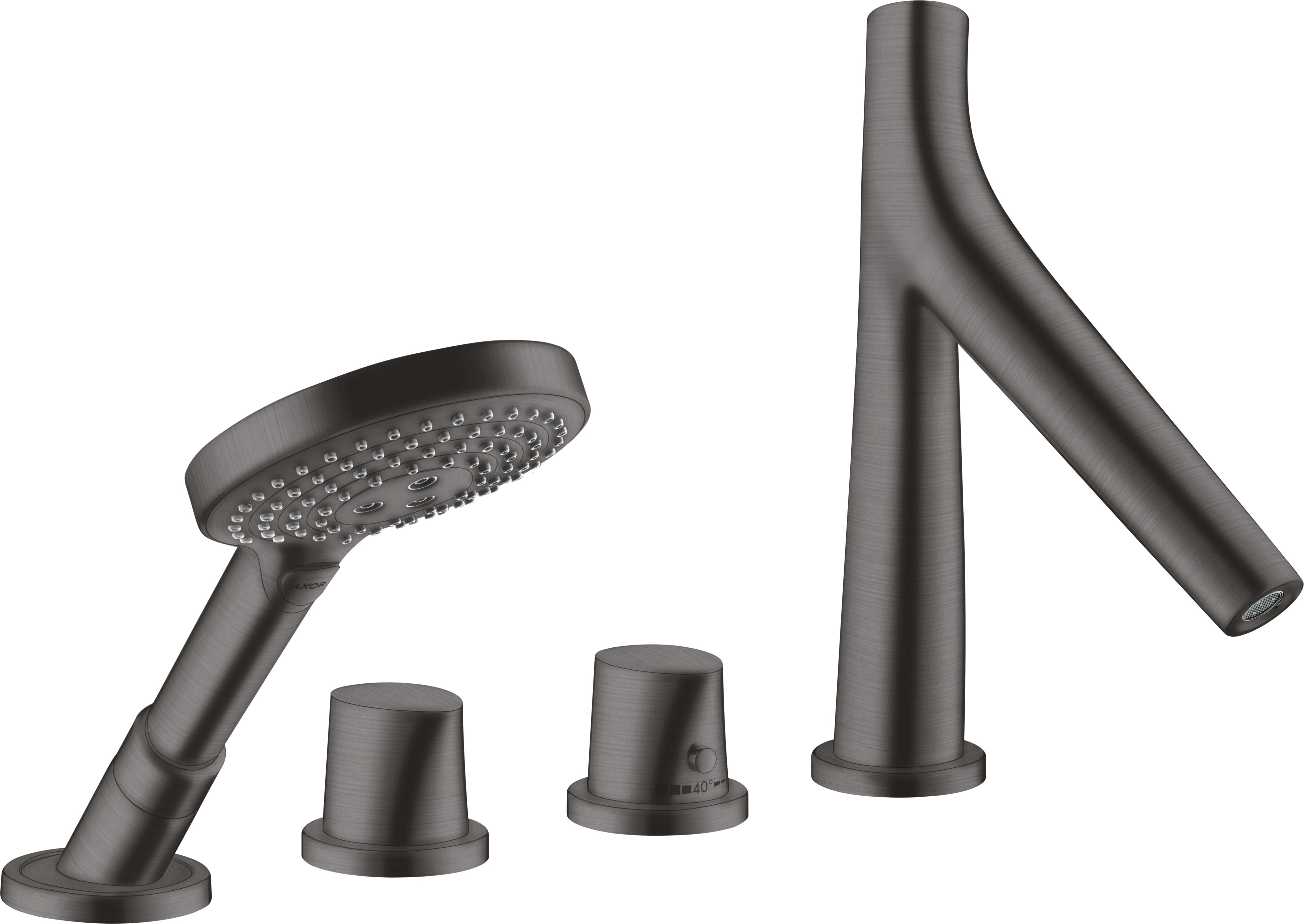 AXOR Starck Organic 4-hole rim-mounted thermostatic bath mixer