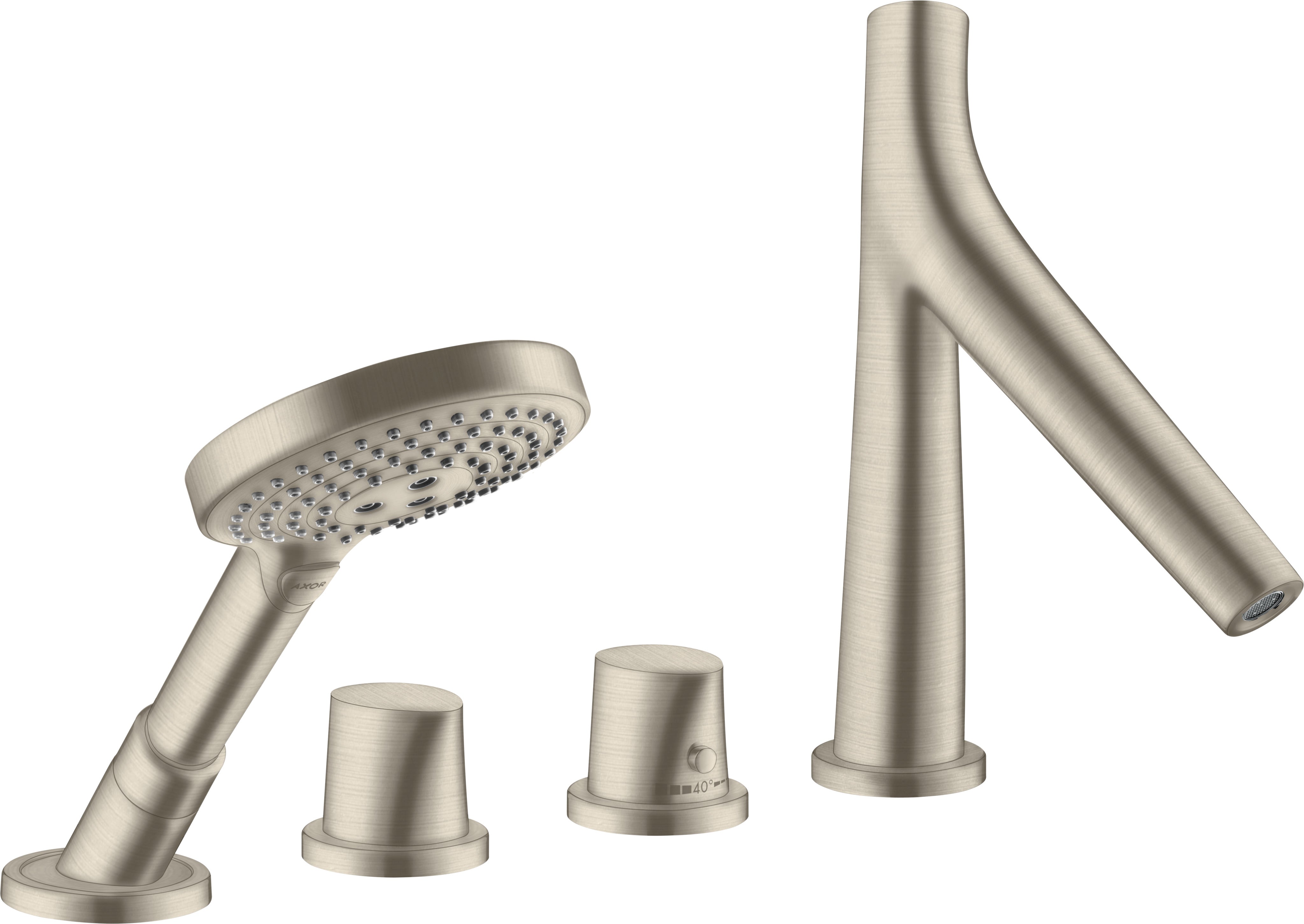 AXOR Starck Organic 4-hole rim-mounted thermostatic bath mixer