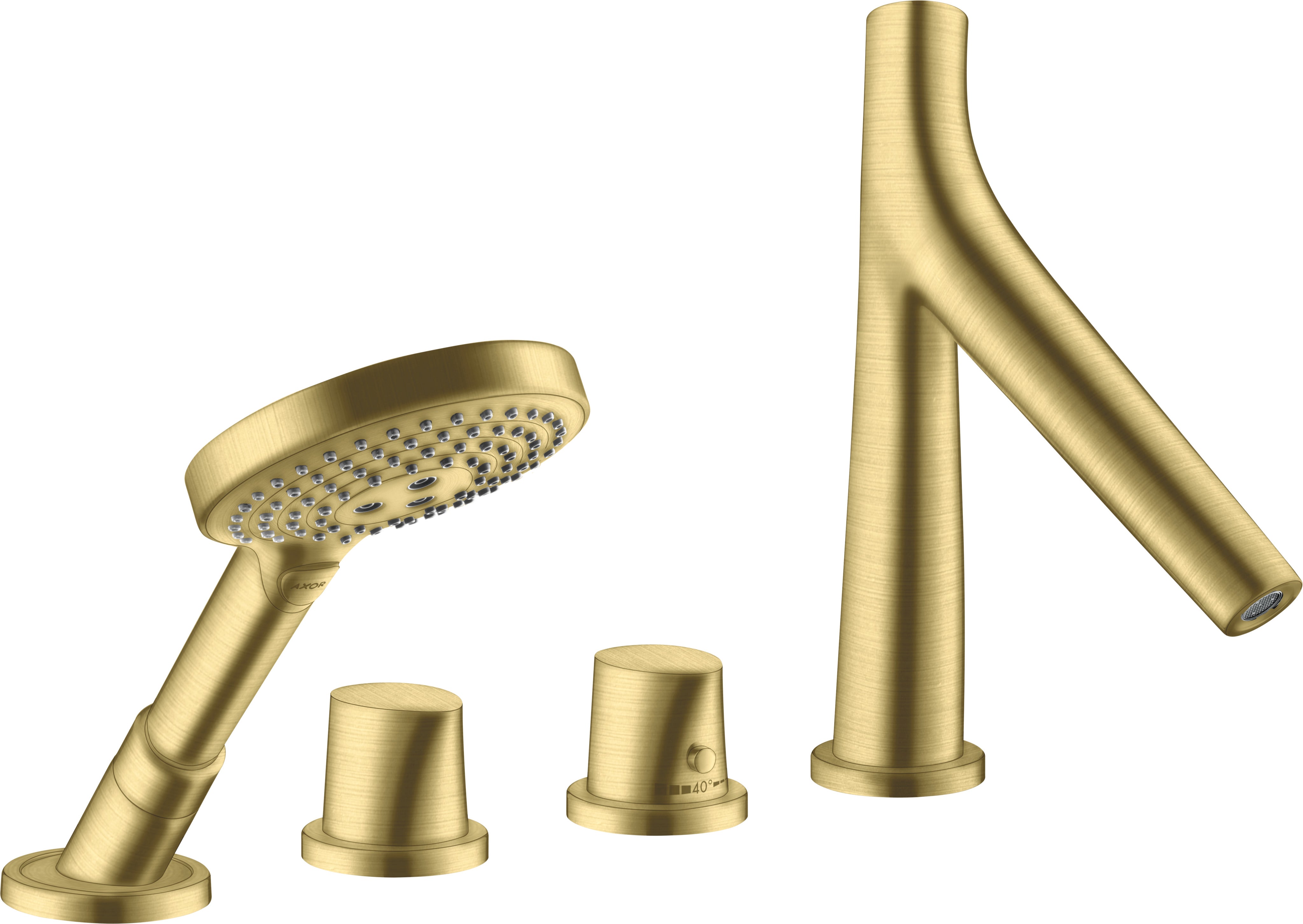 AXOR Starck Organic 4-hole rim-mounted thermostatic bath mixer