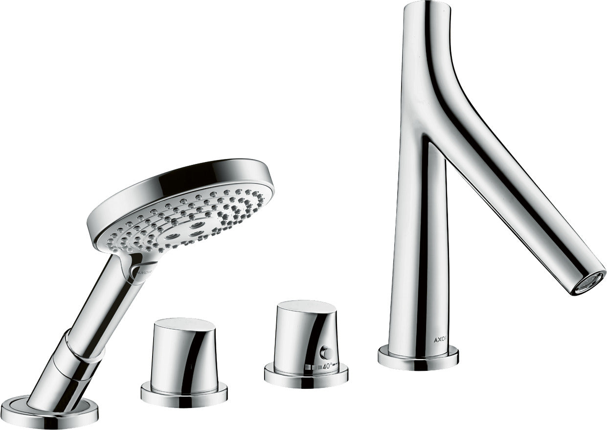 AXOR Starck Organic 4-hole tile mounted thermostatic bath mixer