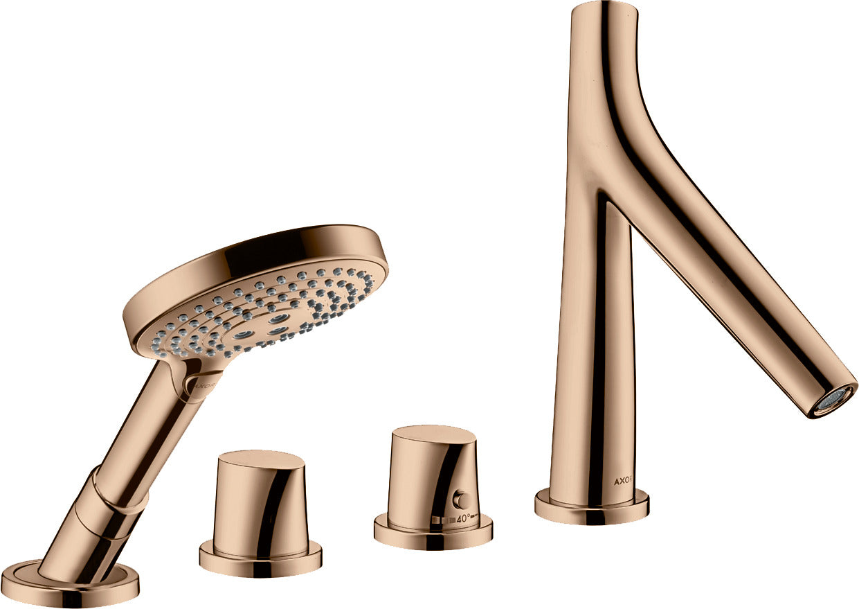 AXOR Starck Organic 4-hole tile mounted thermostatic bath mixer