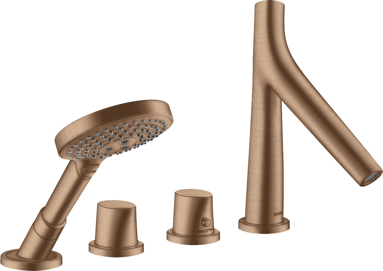 AXOR Starck Organic 4-hole tile mounted thermostatic bath mixer